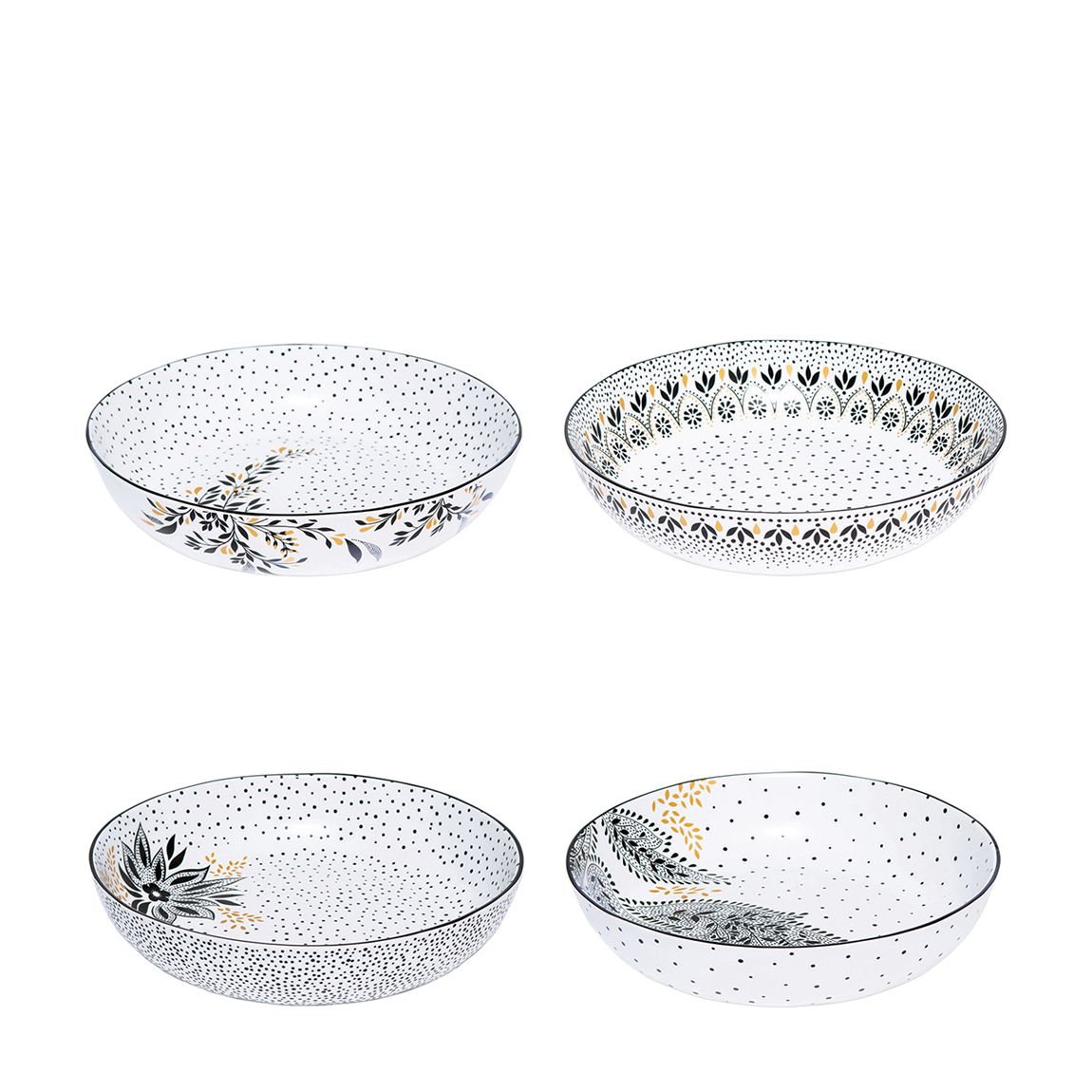 Set of 4 Artisanne Noir Pasta Bowls main product photo
