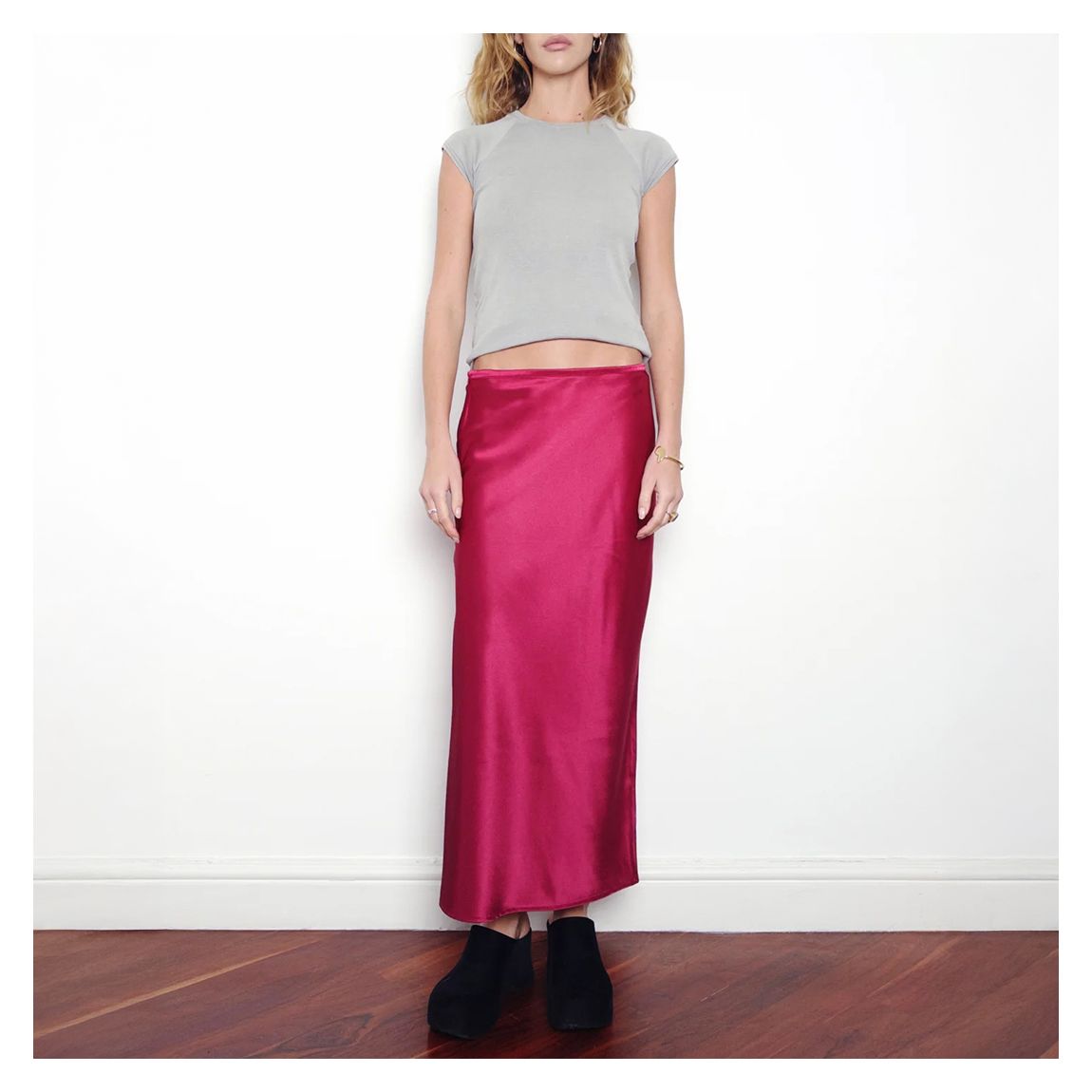 Berry Silk Blend Skirt main product photo
