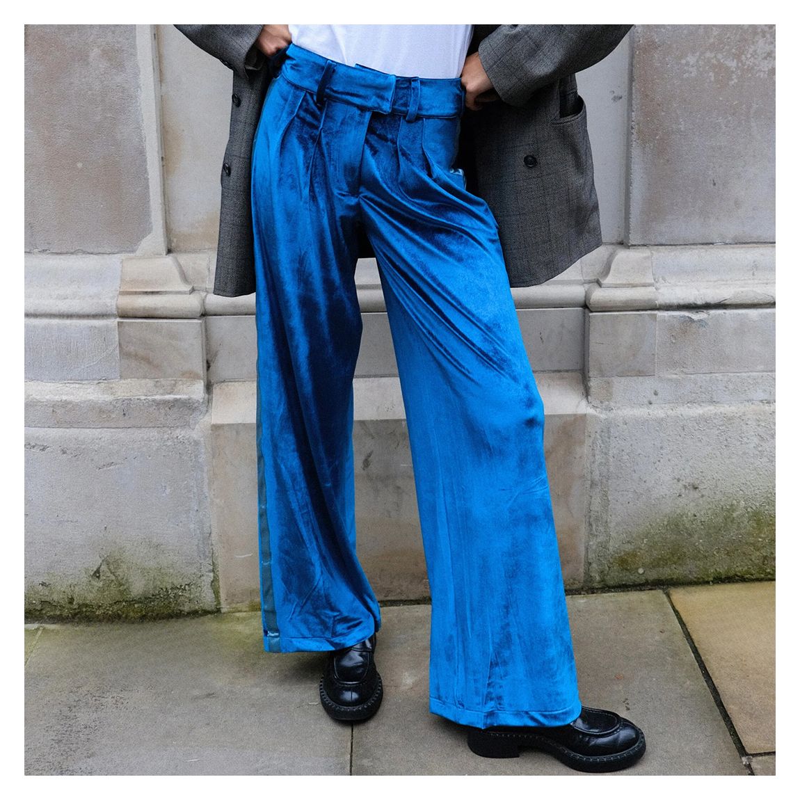 Teal Velvet Wide Leg Trousers main product photo