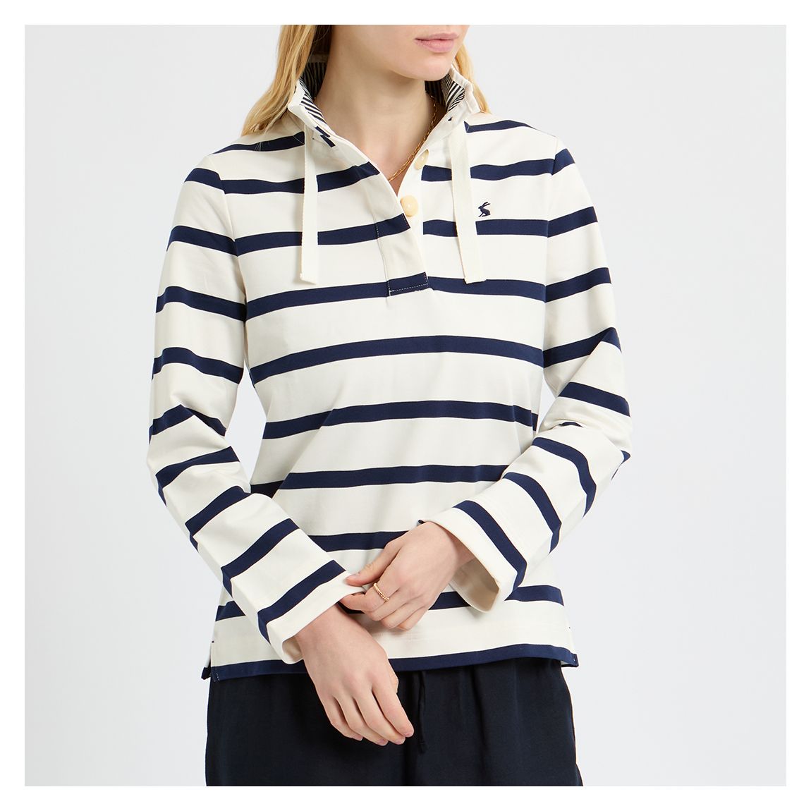 Special Price - Ivory/Navy High Neck Sweatshirt main product photo