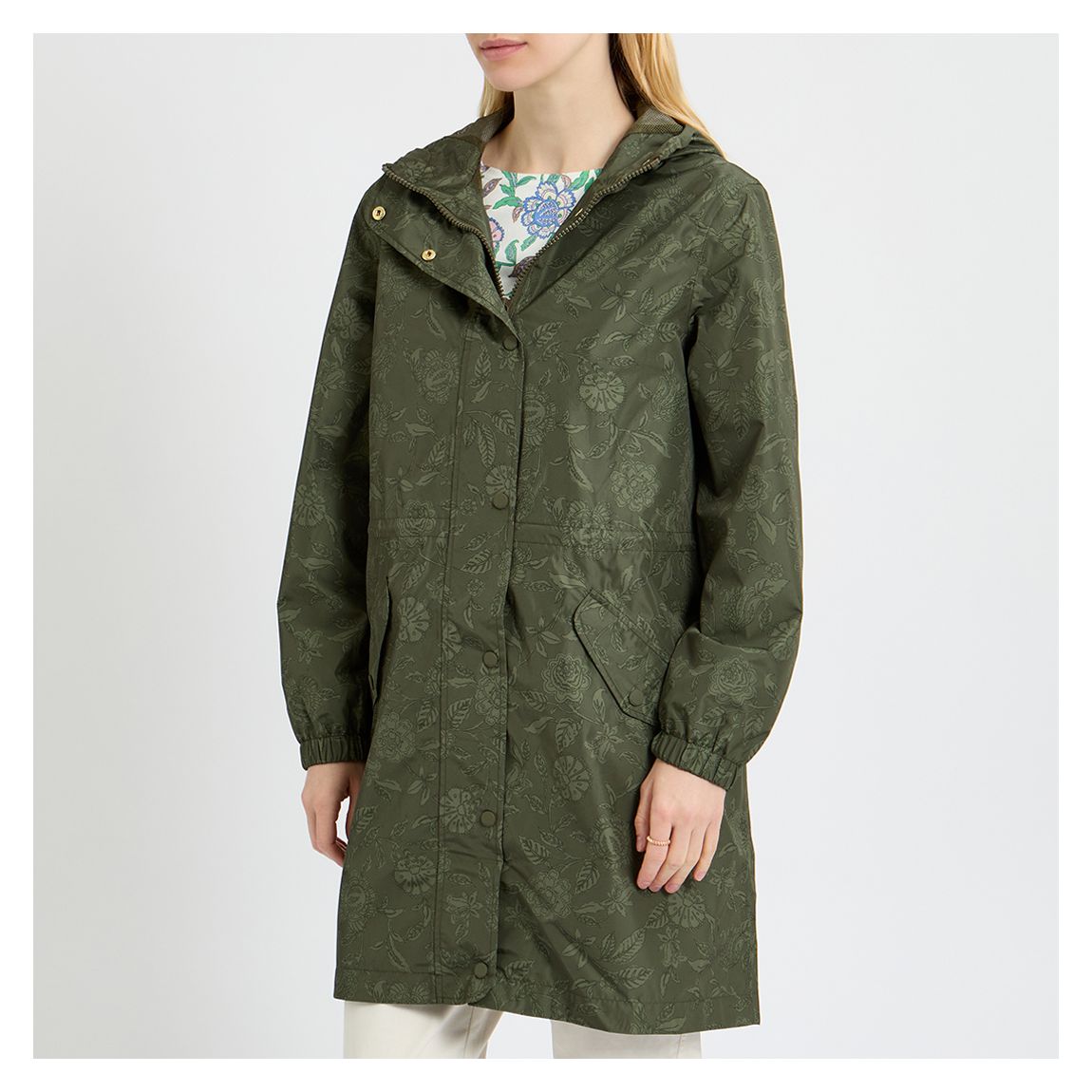 Special Price - Khaki Floral Hooded Raincoat main product photo
