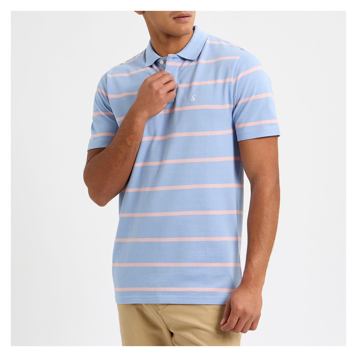 Special Price - Blue/Pink Stripe Filbert Polo Shirt main product photo