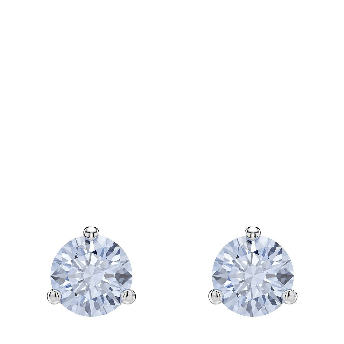 Silver Crystal Solitaire Stud Earrings main product photo