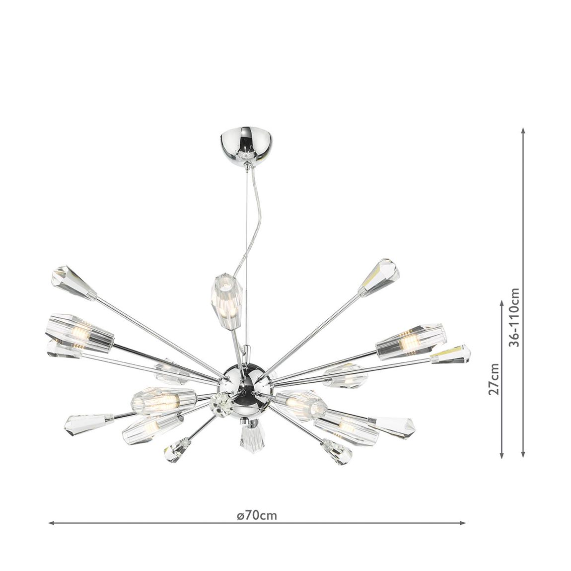 Kalyssa 10Lt Pendant Pol Chr/ Clear main product photo
