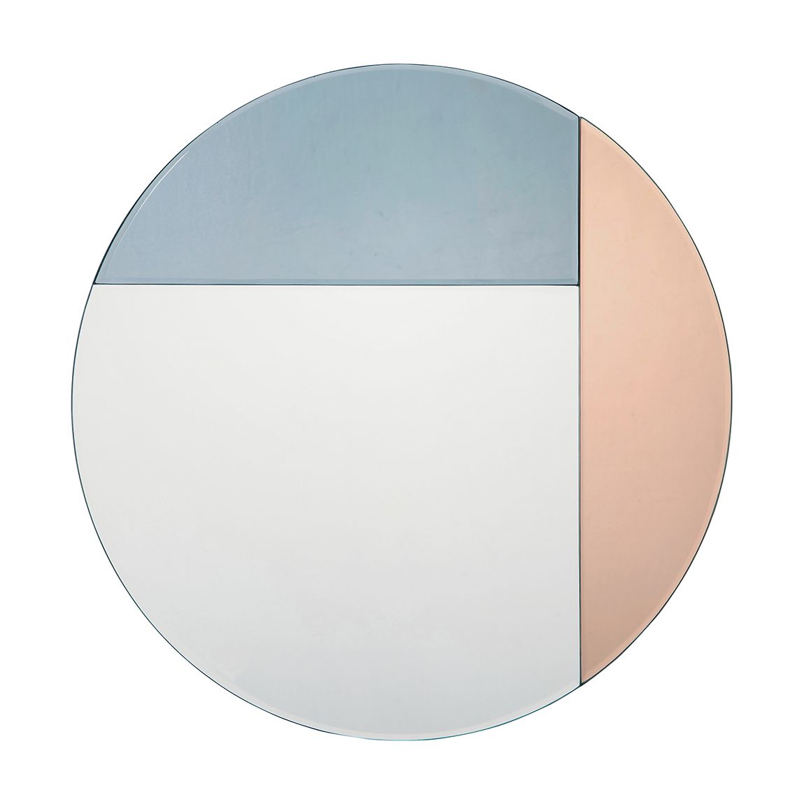THALIA ROUND MIRROR BLUE AND ROSE GOLD 50CM main product photo