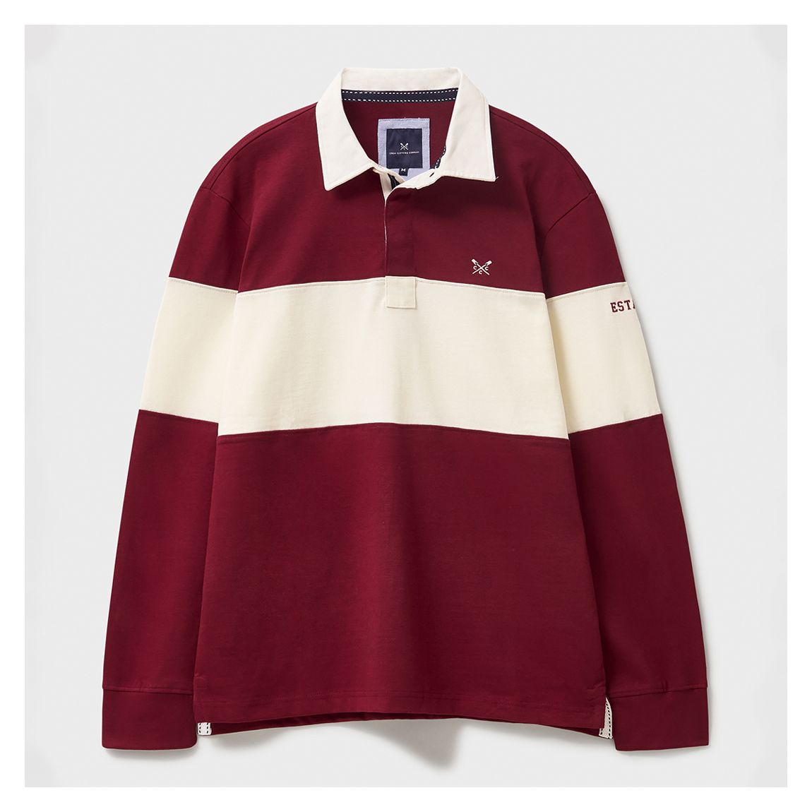 Burgundy/Cream Embroidered Rugby Top main product photo