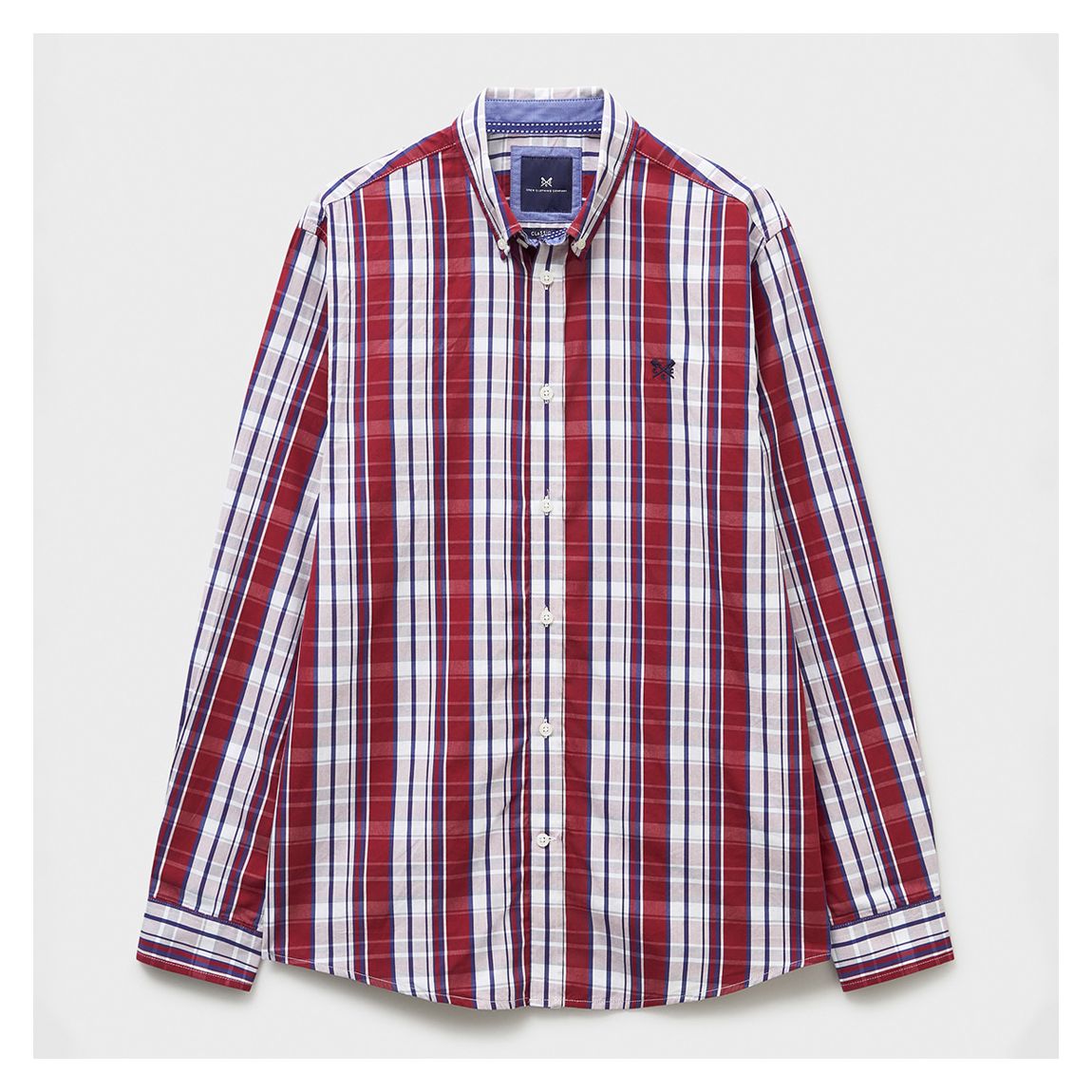 Burgundy Poplin Check Shirt main product photo