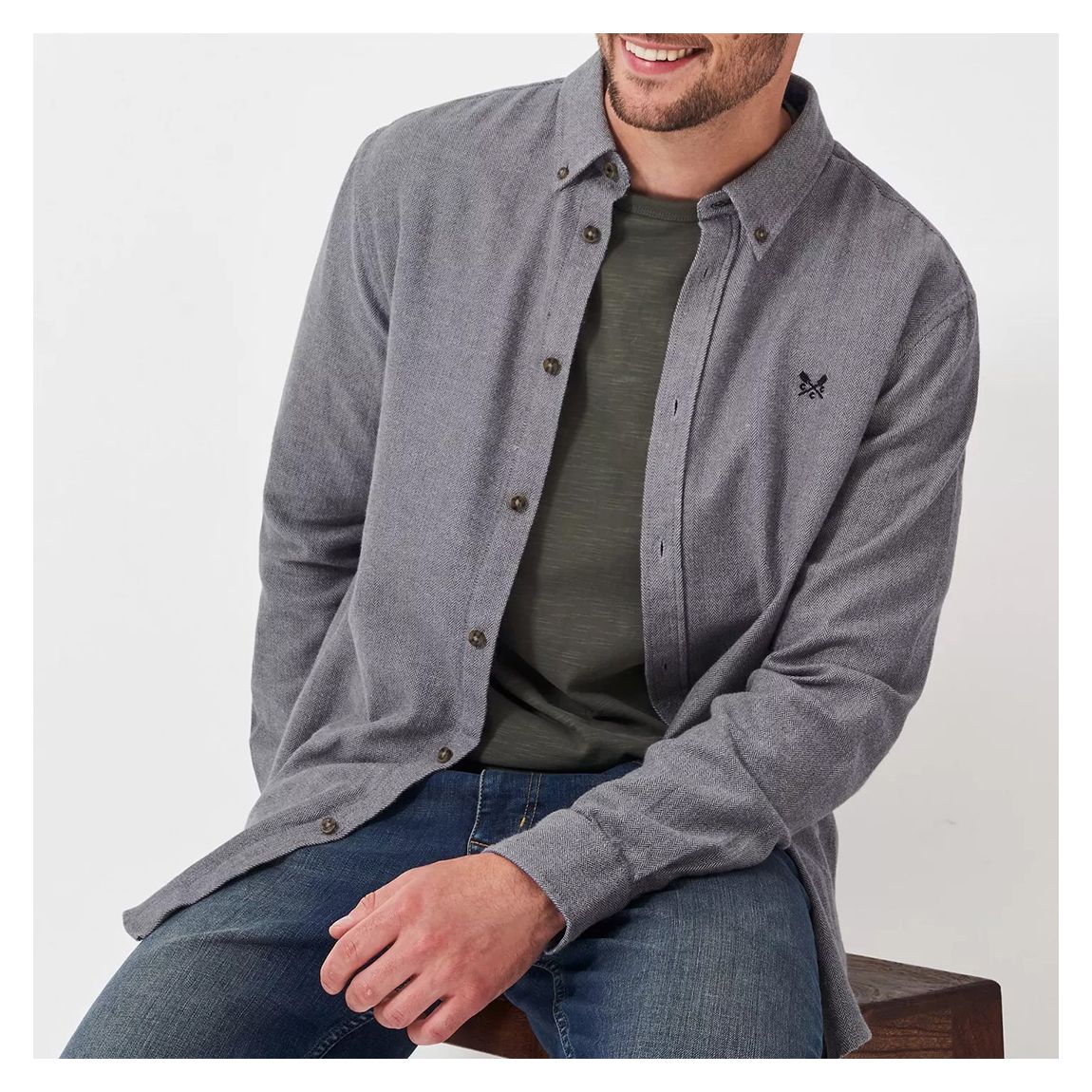 Charcoal Herringbone Shirt main product photo