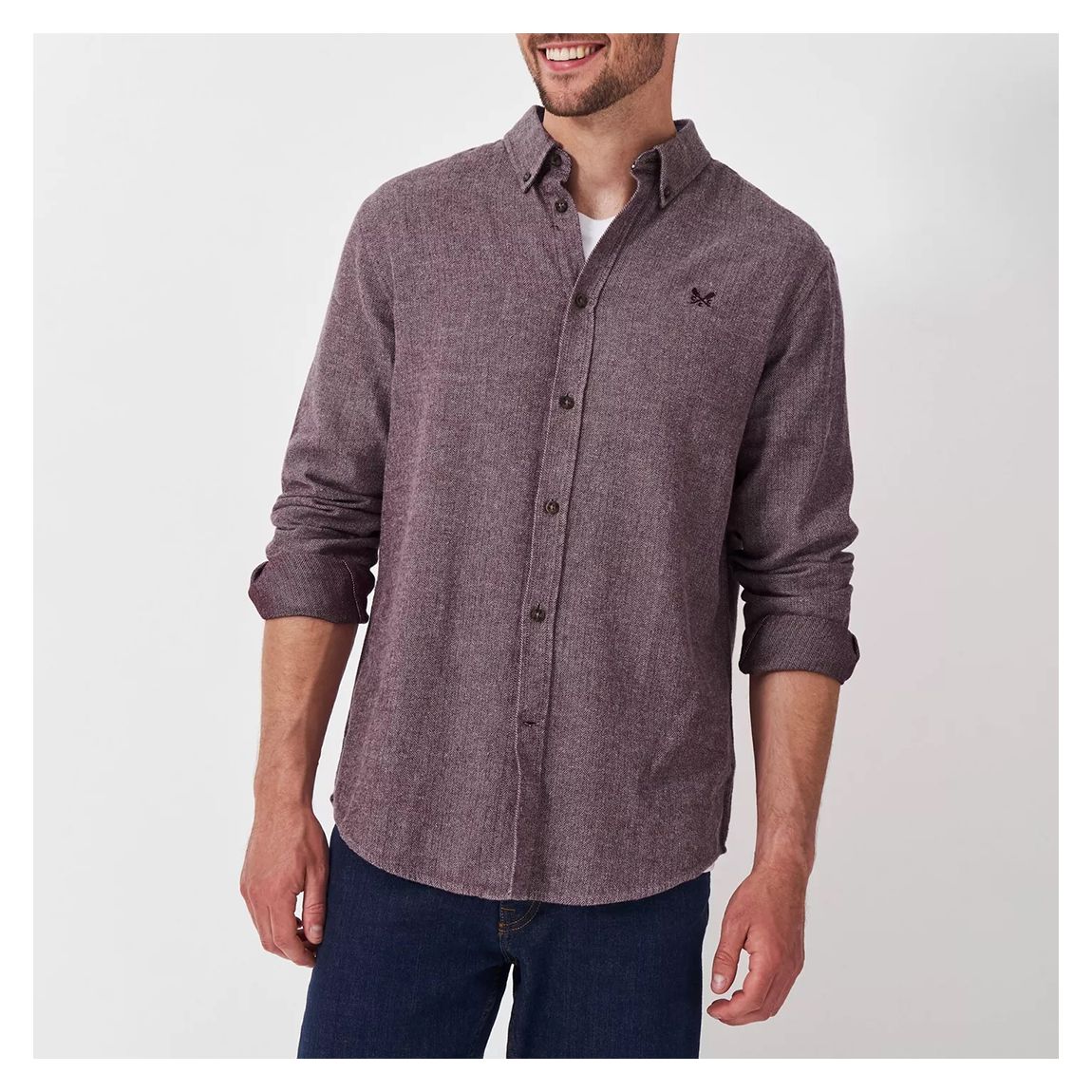 Burgundy Herringbone Shirt main product photo