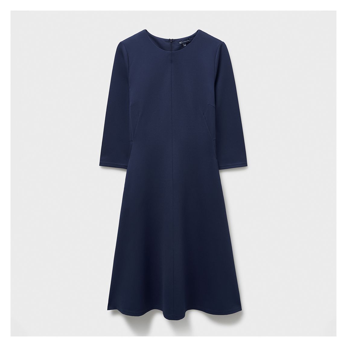 Navy Bracelet Sleeve Ponte Dress main product photo