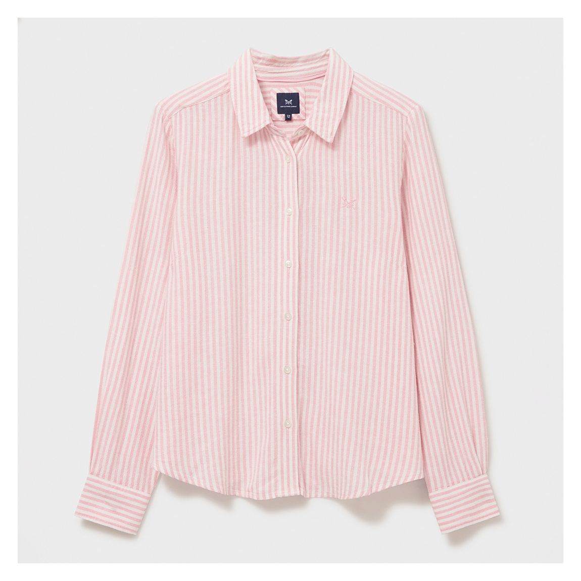 Flamingo Pink Linen Blend Stripe Shirt main product photo