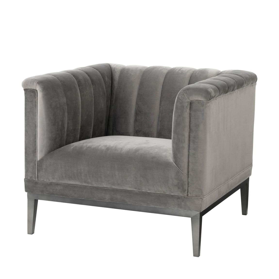 Raffles Chair, Grey Velvet main product photo