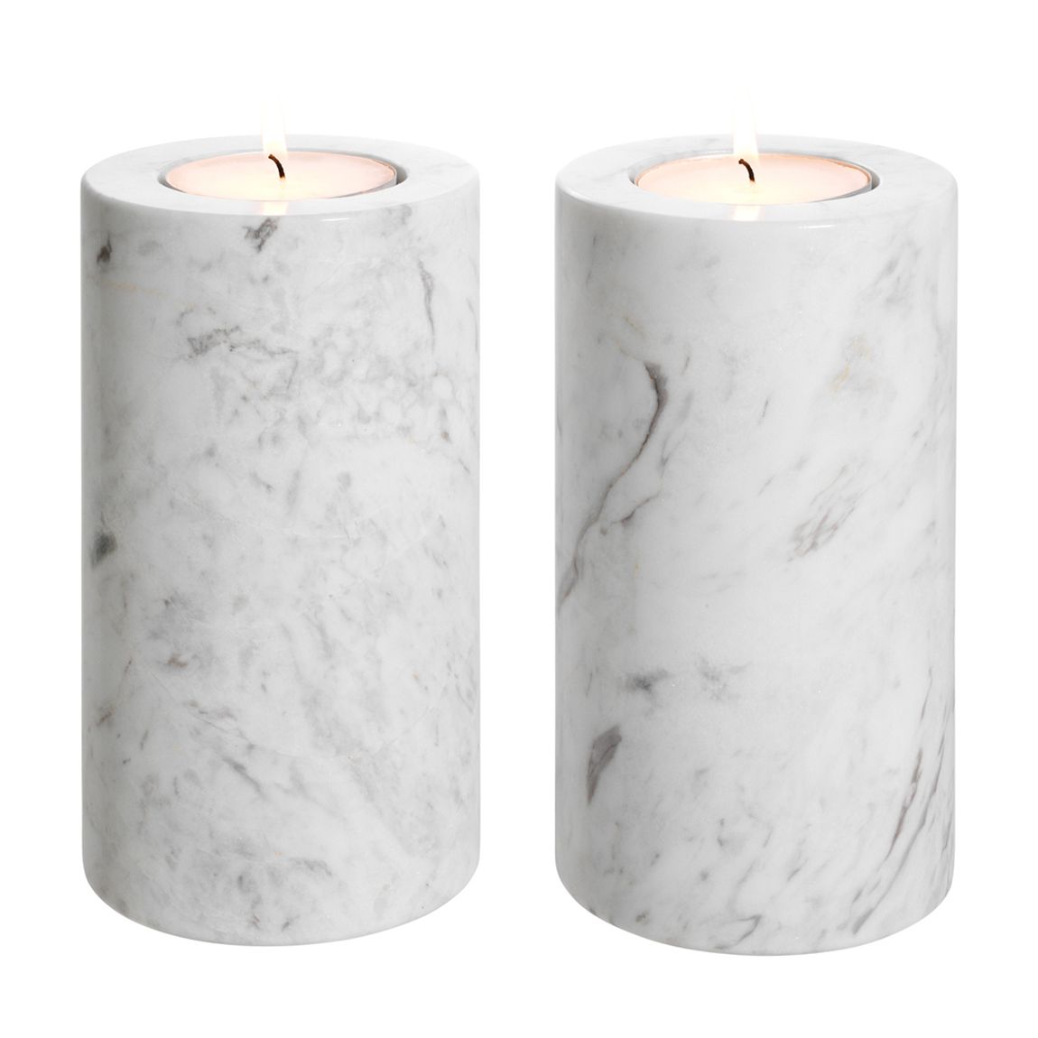 Tealight Holder Tobor M White Marble Set Of 2 main product photo