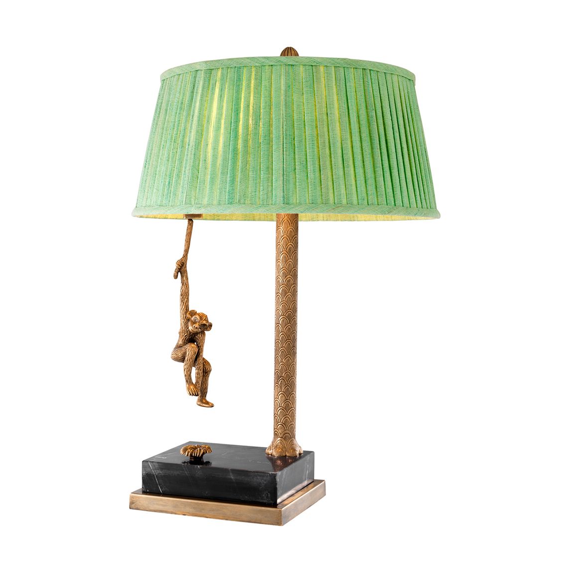 Table Lamp Jungle Vintage Brass Finish Incl Shade main product photo