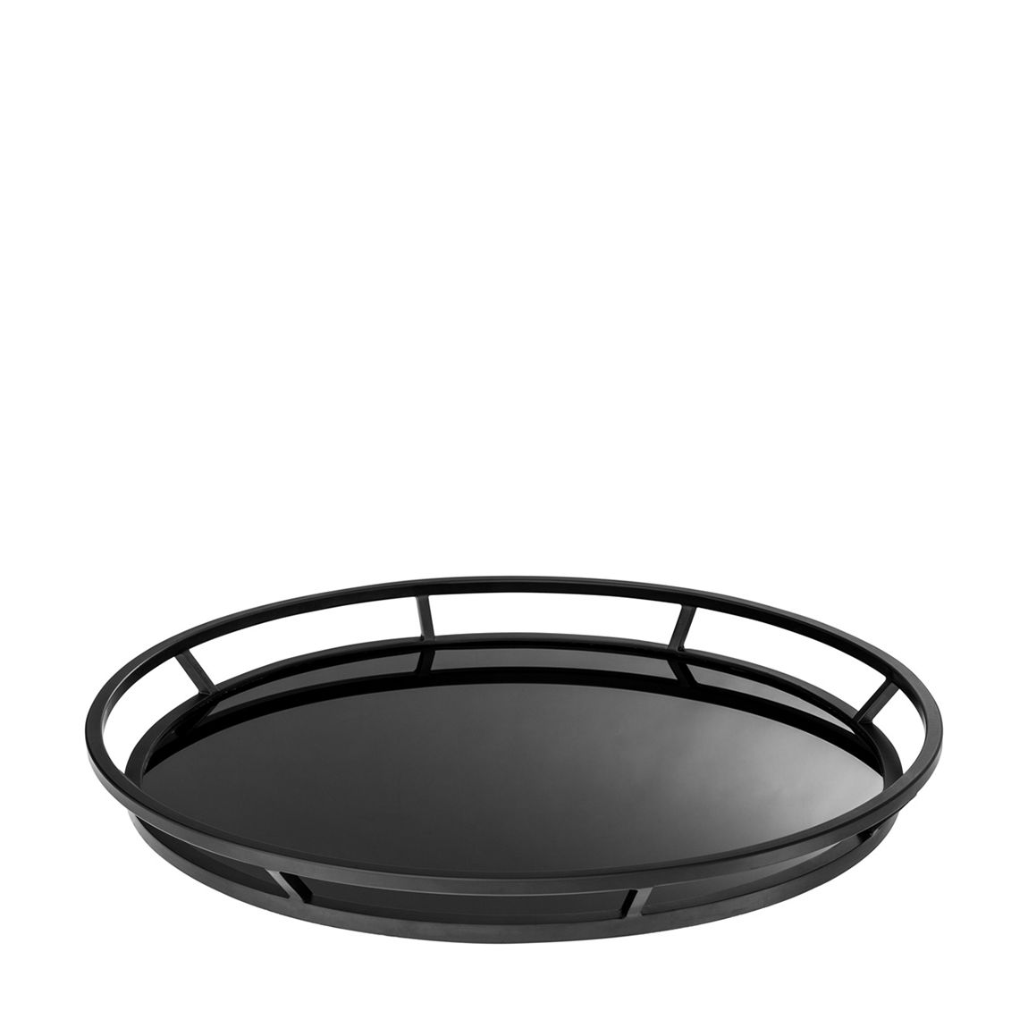 Tray Gaia black finish round main product photo
