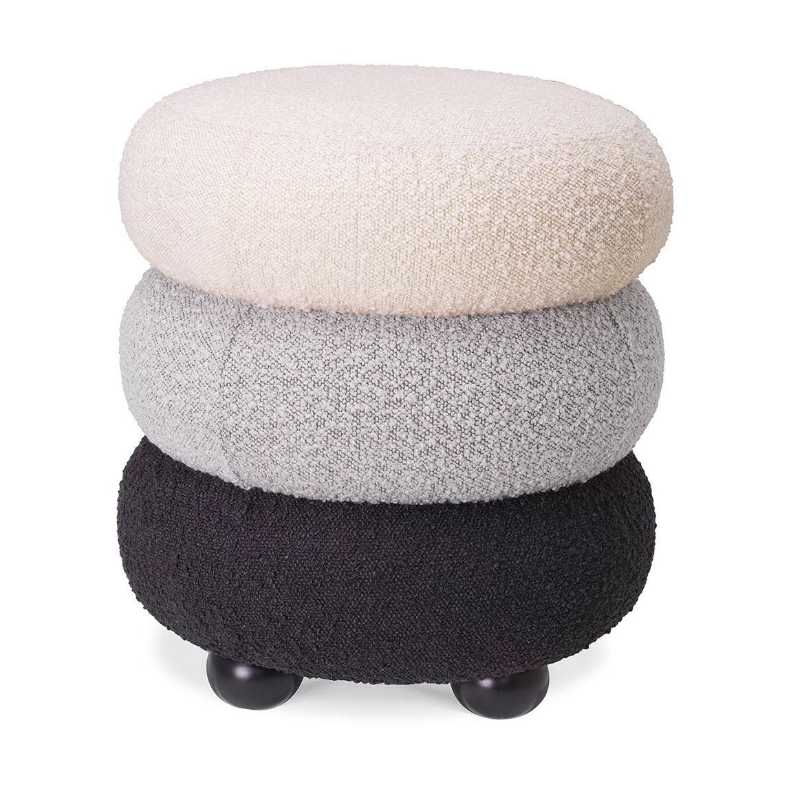 Stool Tulum Bouclé Cream Grey Black main product photo