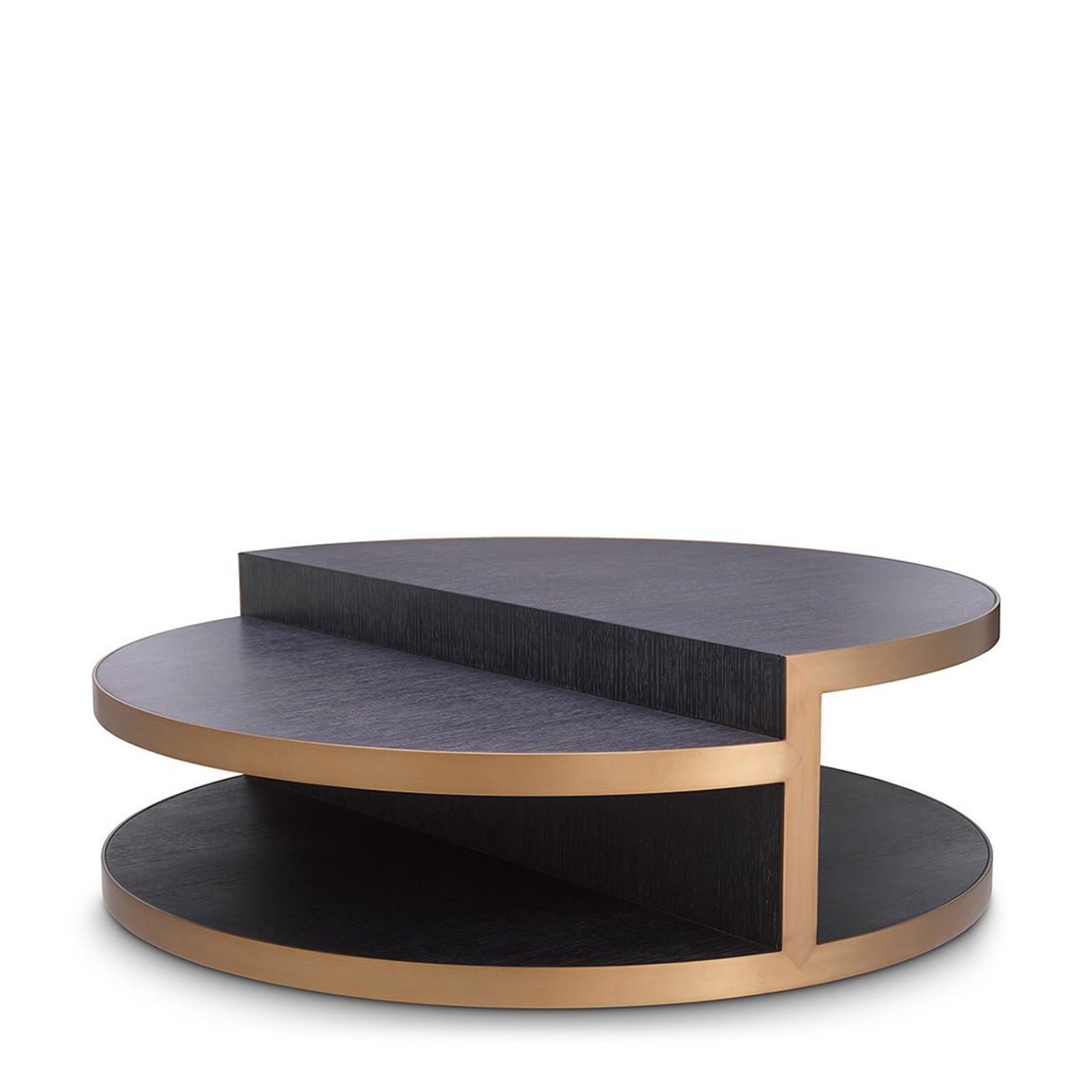 Coffee Table Nilo Charcoal Grey Oak Veneer Brushed Brass Finish main product photo