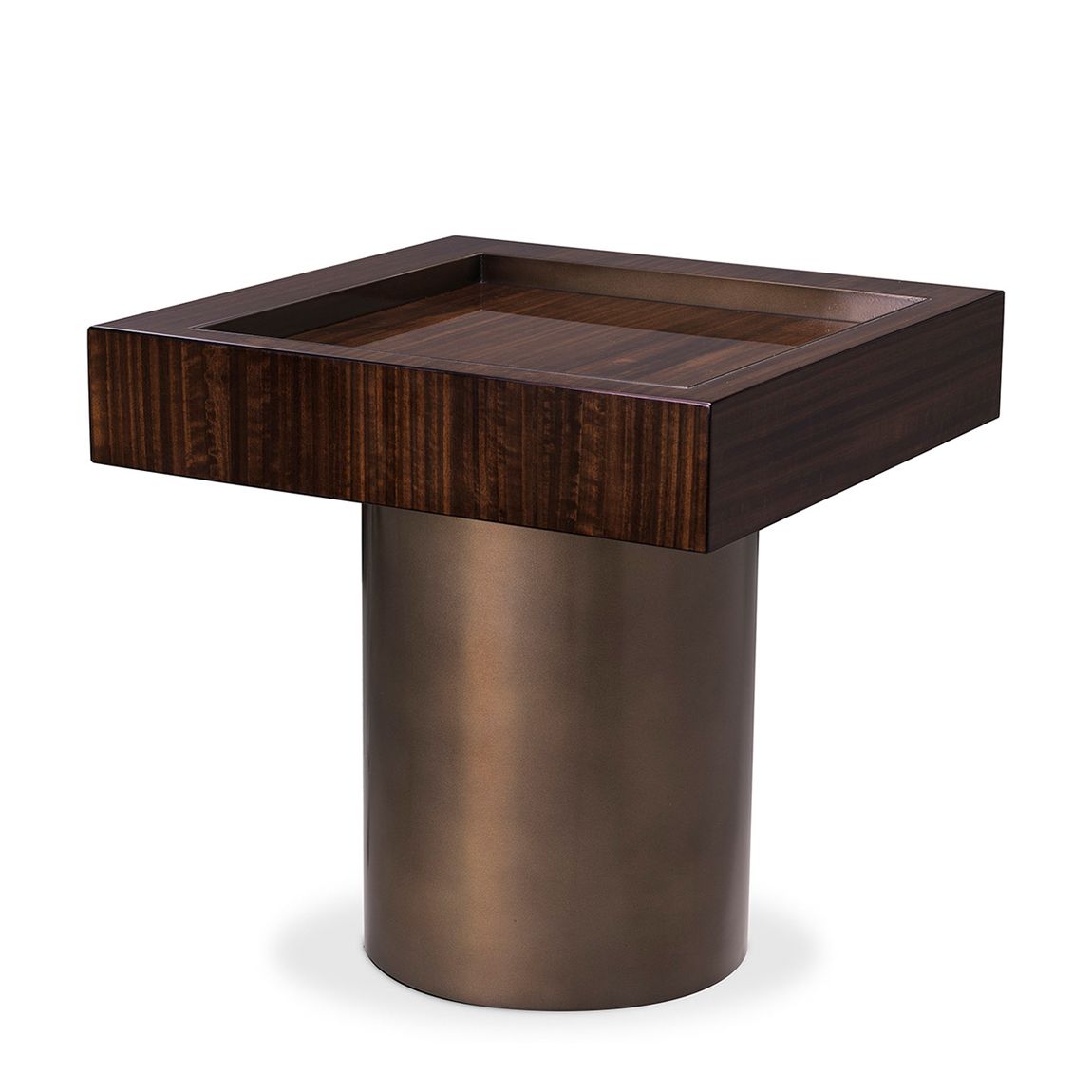 Side Table Otus Square Eucalyptus Veneer Bronze Finish main product photo