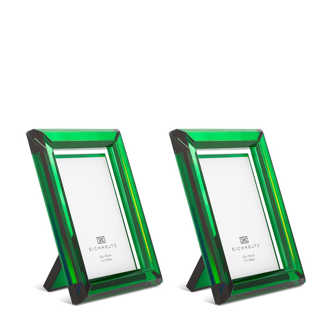 Picture Frame Theory L green crystal glass set of 2 main product photo