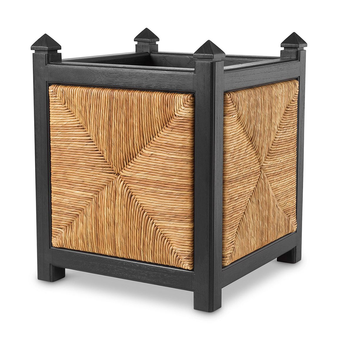 Planter Aruba Classic Black Finish Natural Sea Grass main product photo