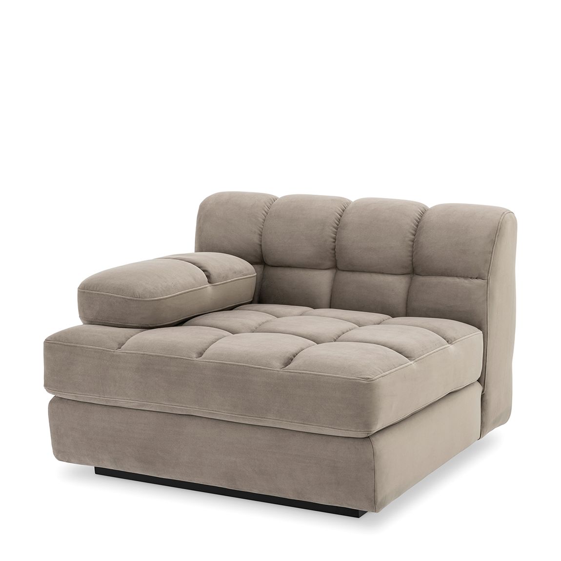 Modular Sofa Dean Savona Greige Velvet - Left main product photo