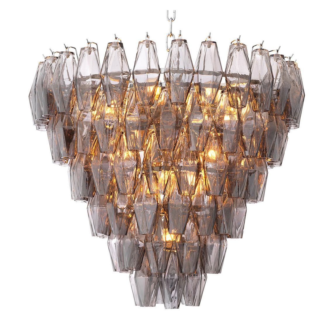 Chandelier Benini S Nickel Finish Smoke Glass main product photo