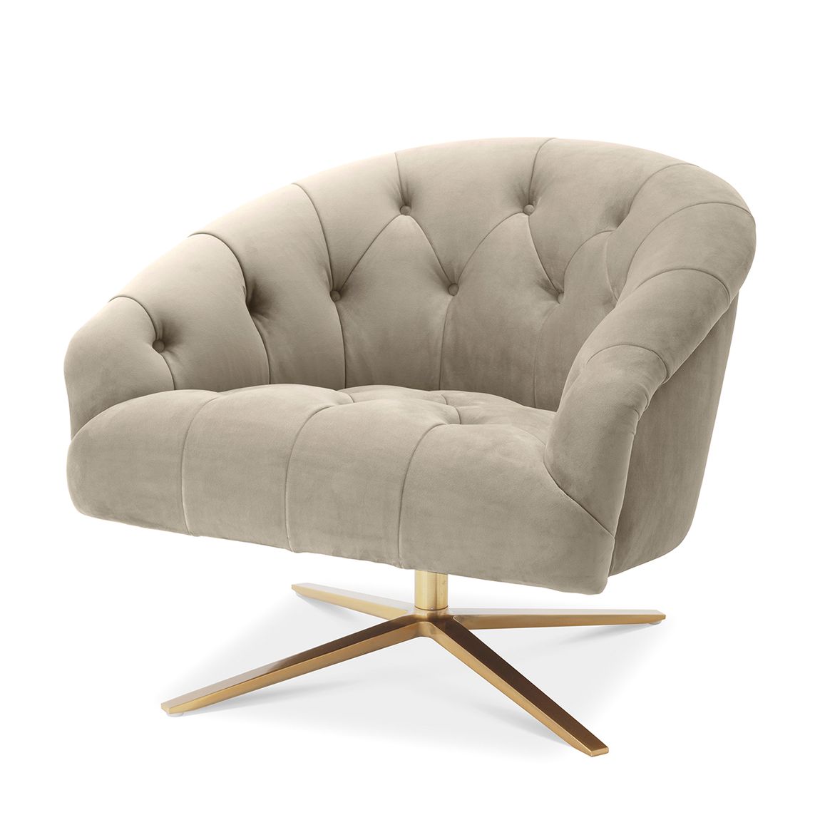 Swivel Chair Gardner Savona Greige Velvet main product photo