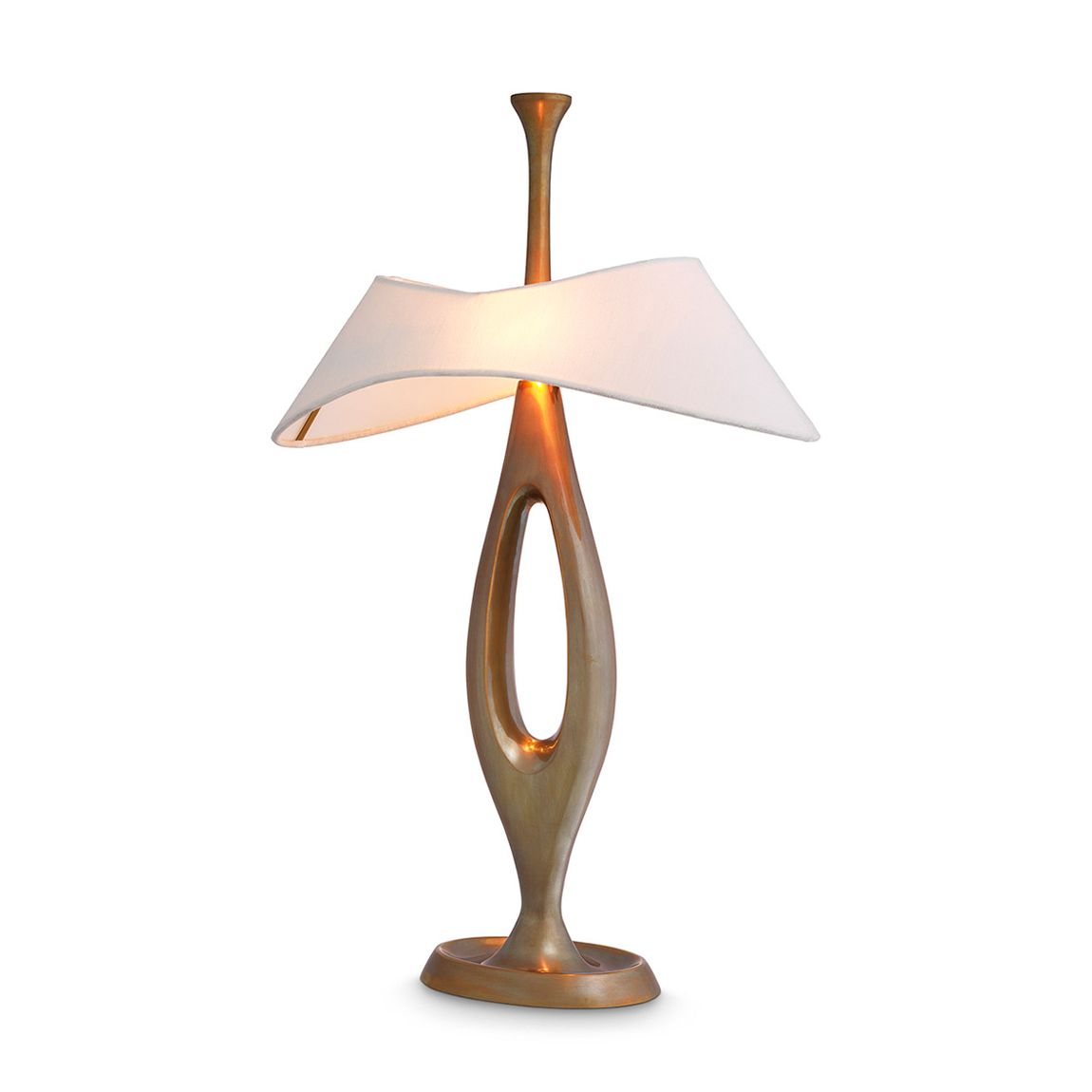 Table Lamp Gianfranco Vintage Brass Finish Incl Shade main product photo