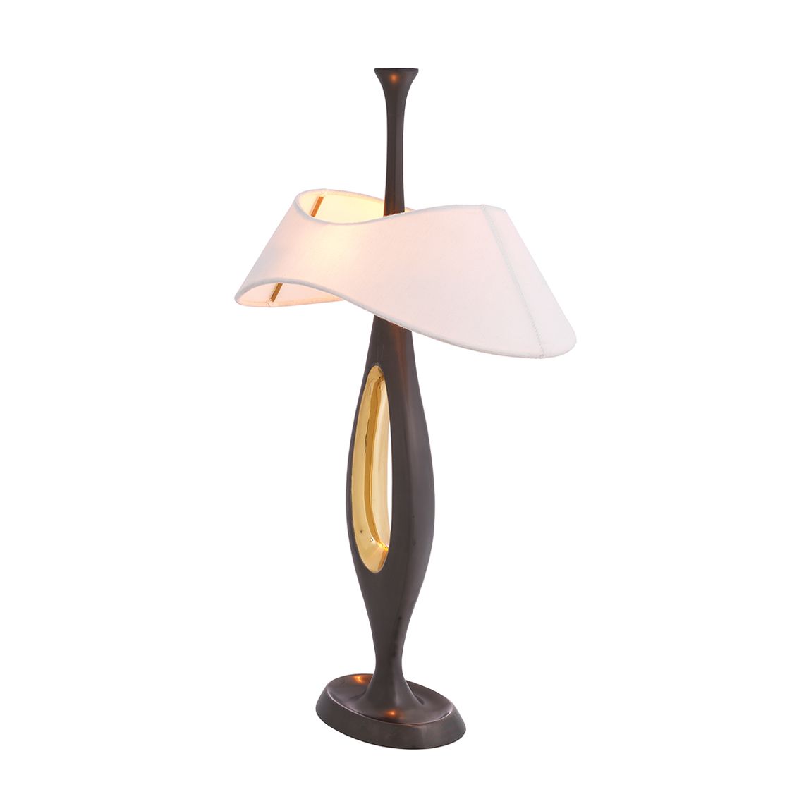 Table Lamp Gianfranco Gunmetal Polished Brass Finish Incl Shade main product photo