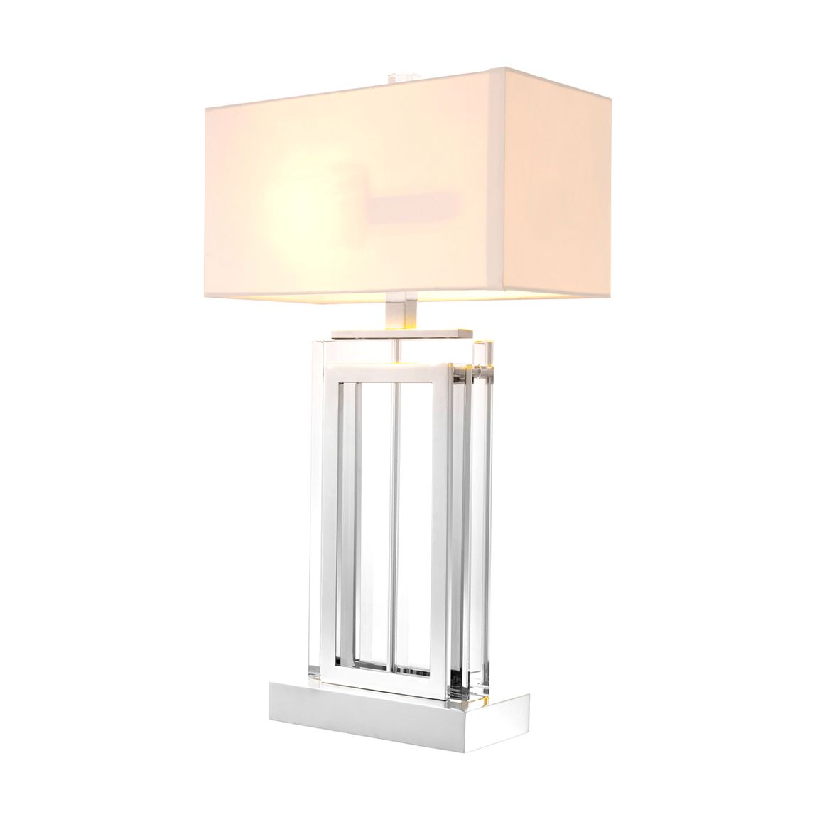 Table Lamp Arlington Crystal Nickel Finish Incl White Shade main product photo
