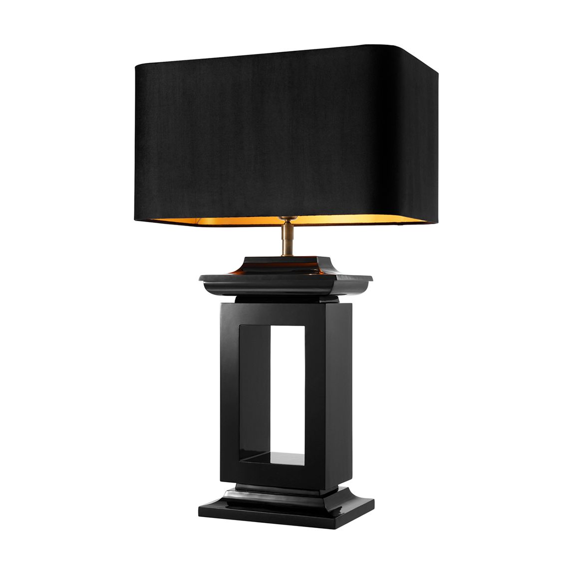 Table Lamp Mandarin Piano Black Finish Incl Shade main product photo