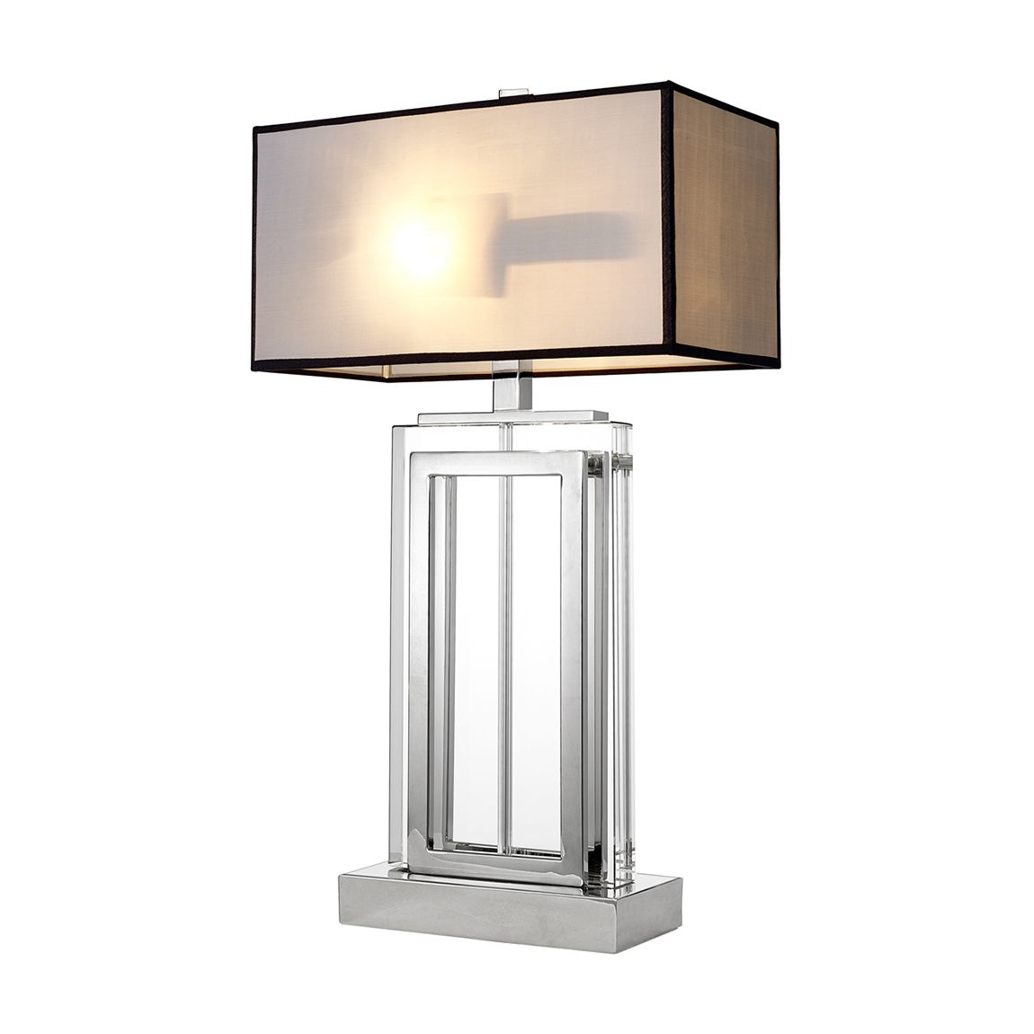 Table Lamp Arlington Crystal Nickel Finish Incl Grey Shade main product photo