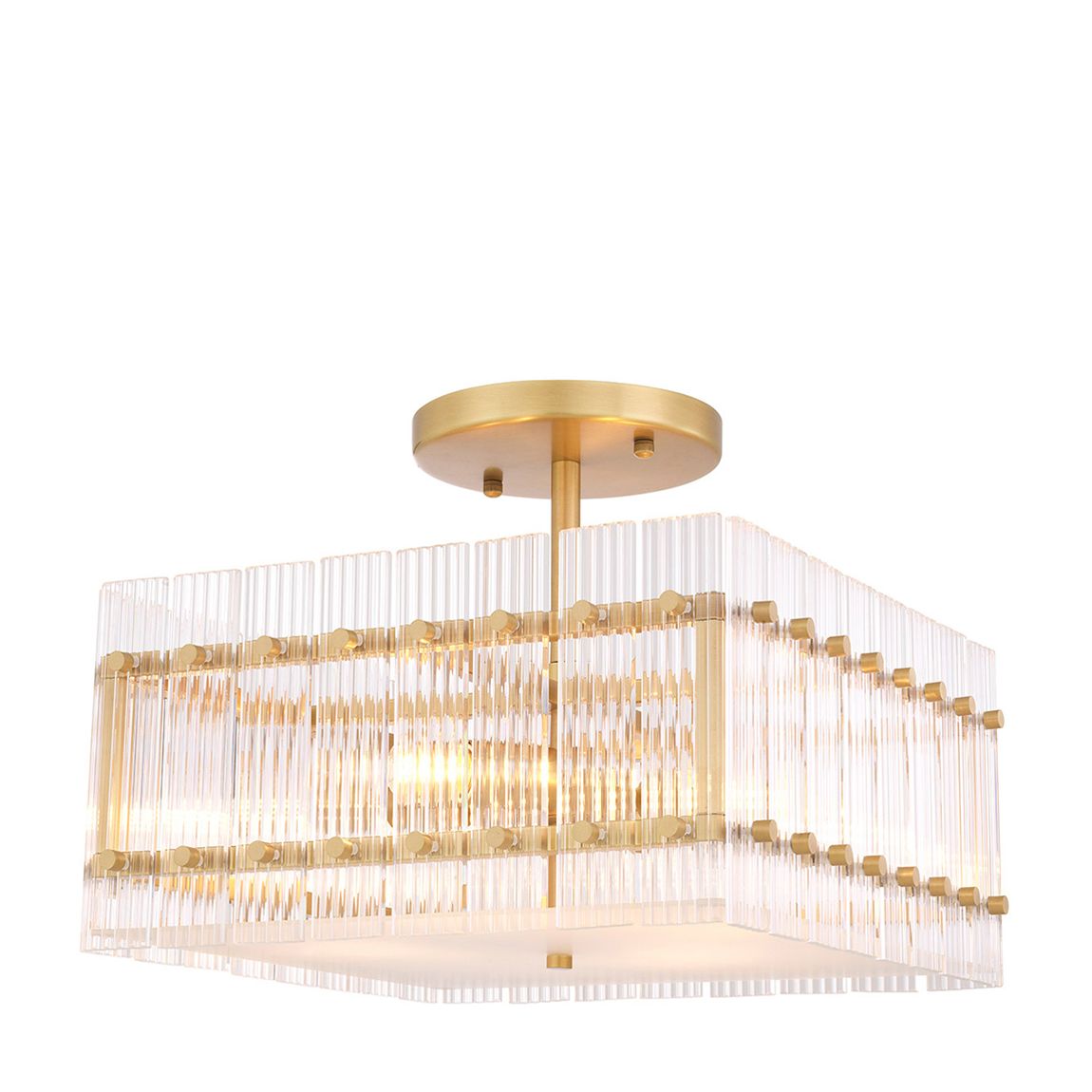 Ceiling Lamp Ruby Square Antique Brass Finish main product photo