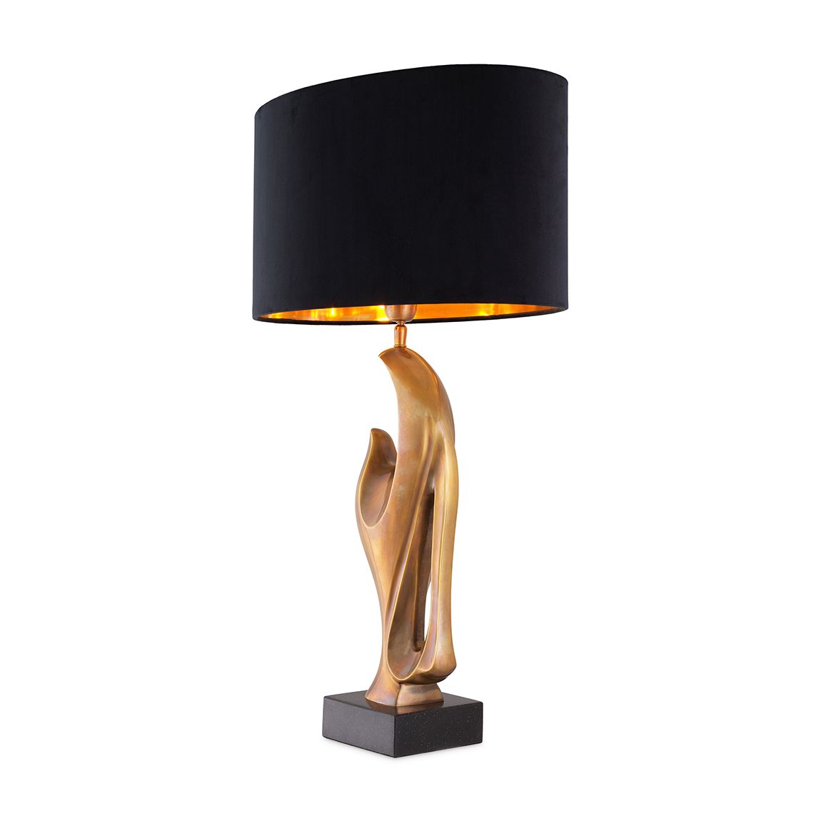 Table Lamp Brunetti Vintage Brass Finish Incl Shade main product photo