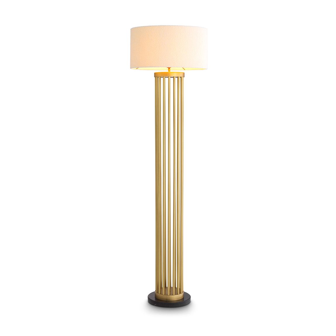 Floor Lamp Condo Antique Brass Finish Incl Bouclé Shade main product photo