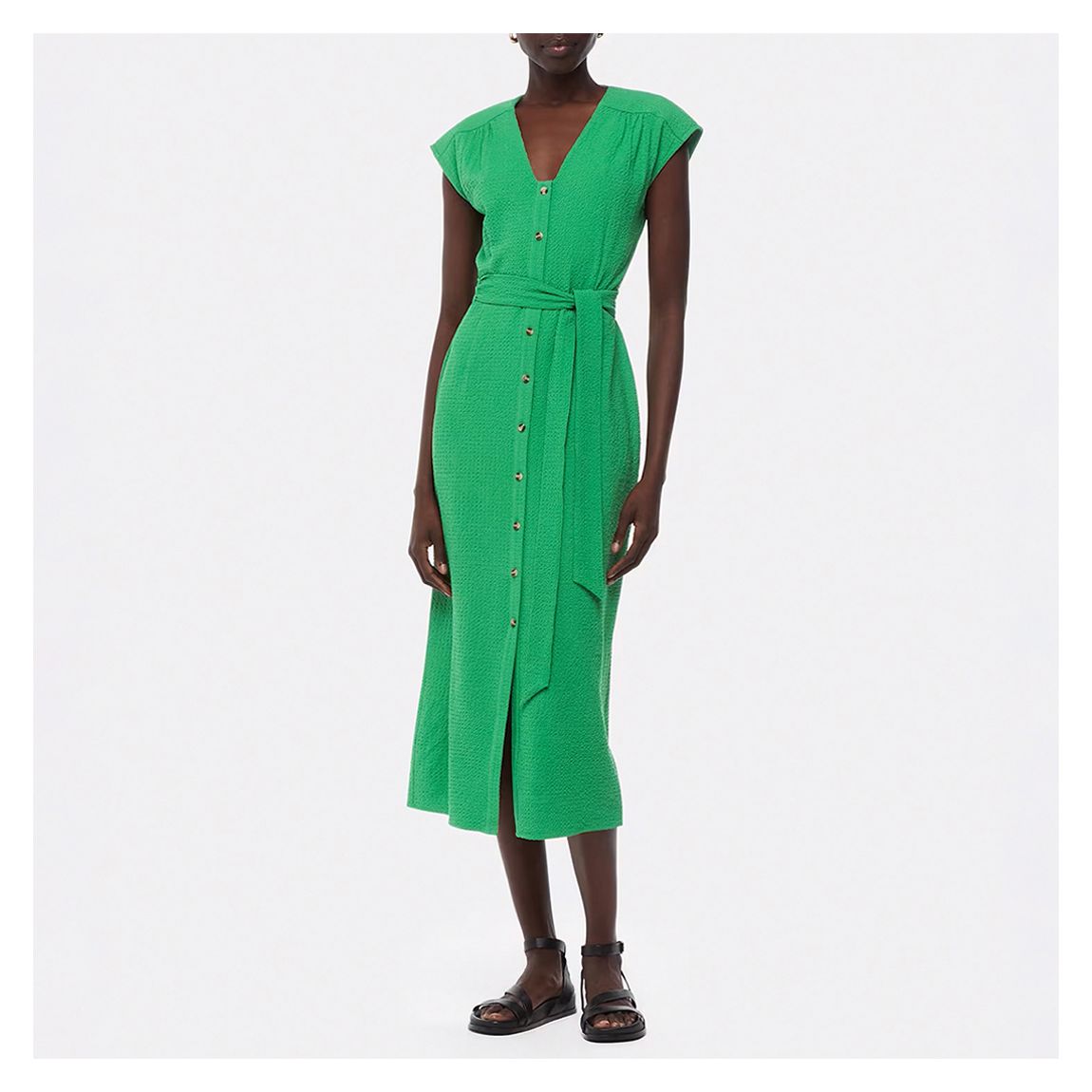Green Misty Tie Midi Dress main product photo