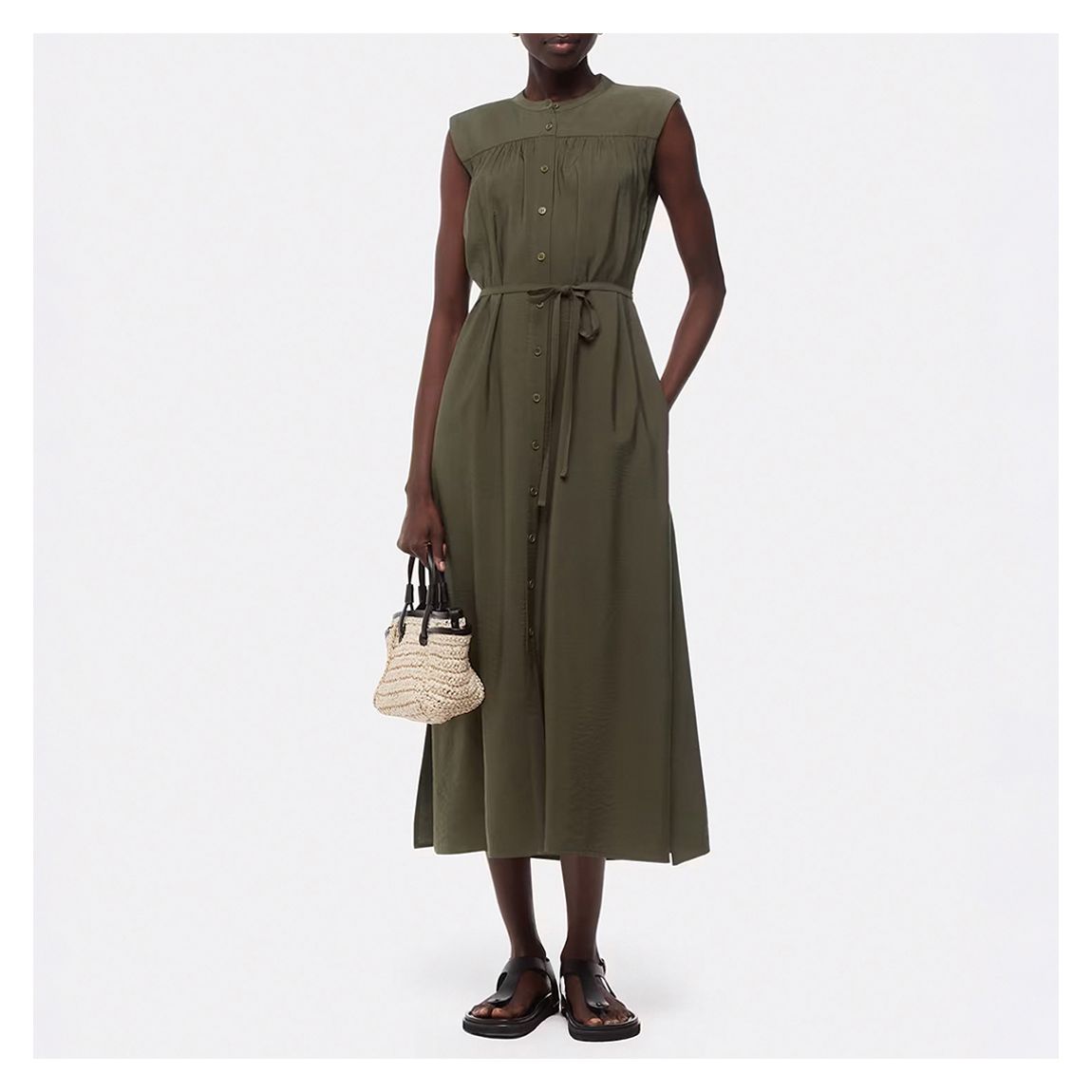 Khaki Ilana Midi Dress main product photo