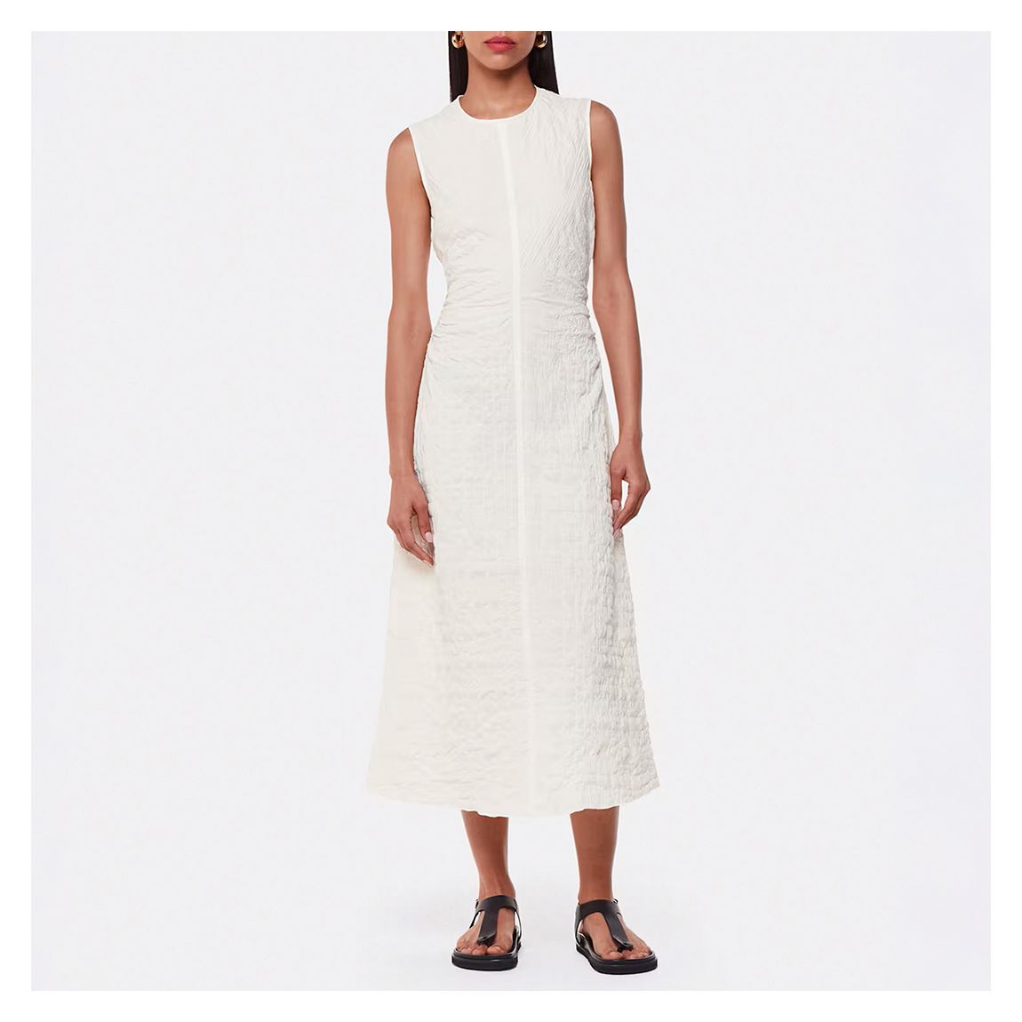 Ecru Lori Textured Midi Dress main product photo