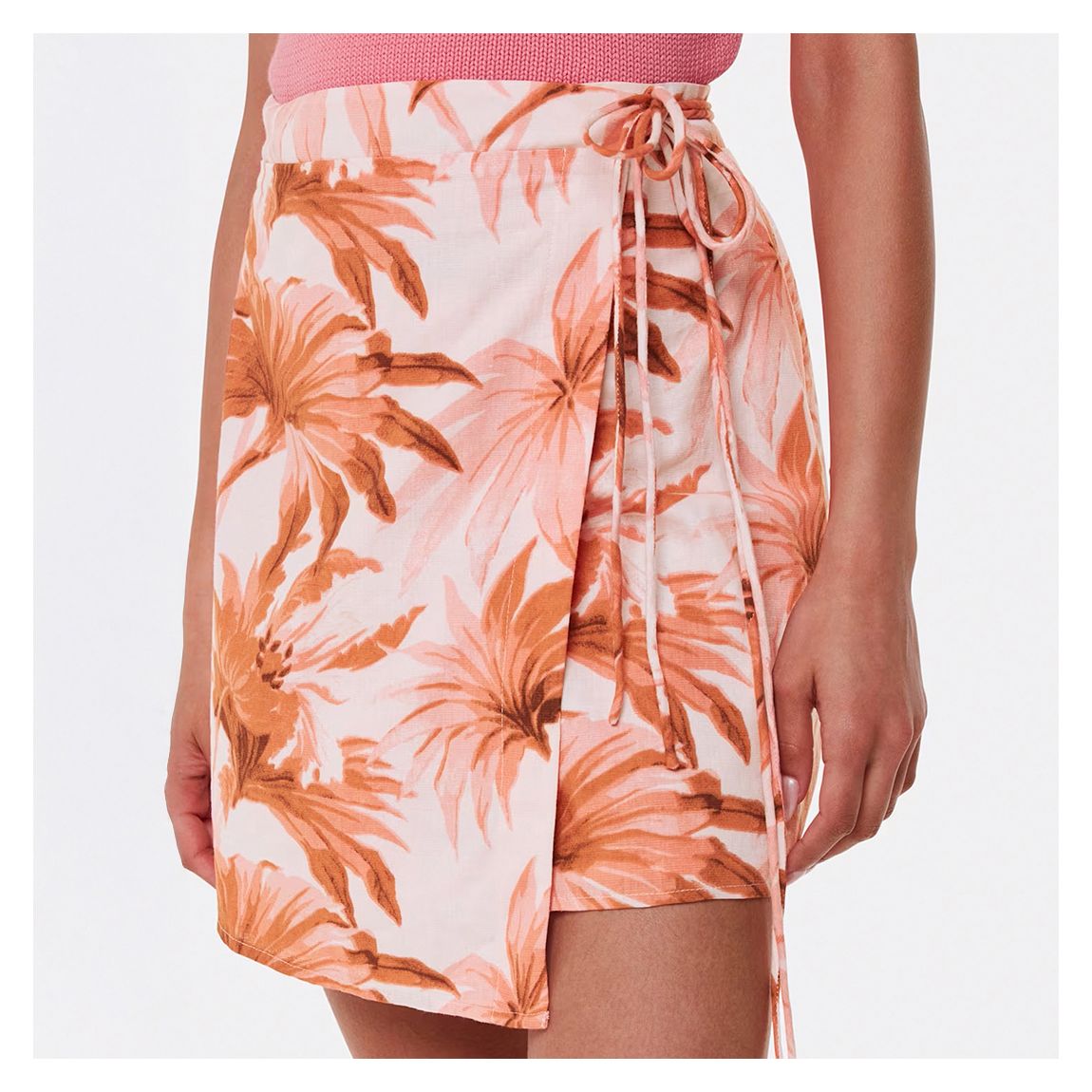 Pink Honolulu Linen Blend Skirt main product photo