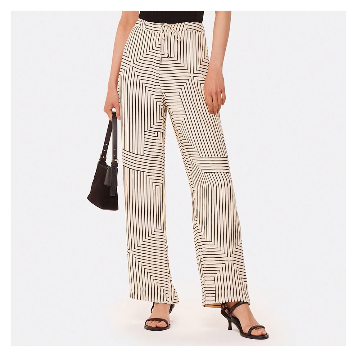 Ivory Angled Stripe Trousers main product photo