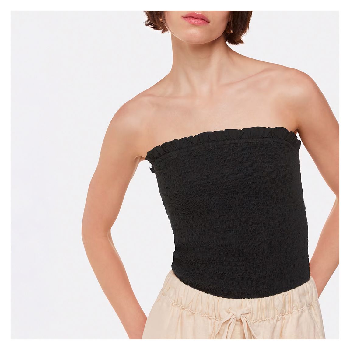 Blue Louisa Textured Bandeau Cotton Top main product photo