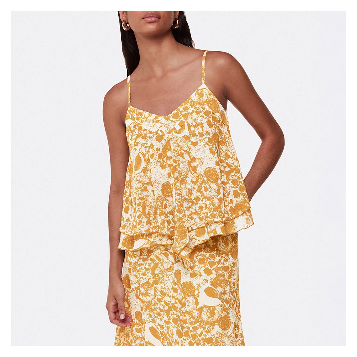 Yellow Seashore Print Cami Top main product photo