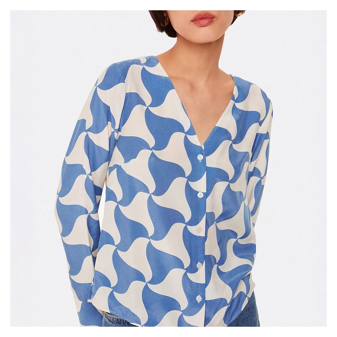 Blue Spun Triangle Blouse main product photo