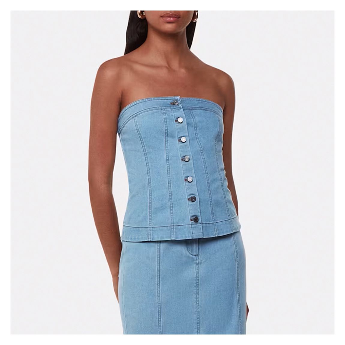 Blue Denim Corset Top main product photo