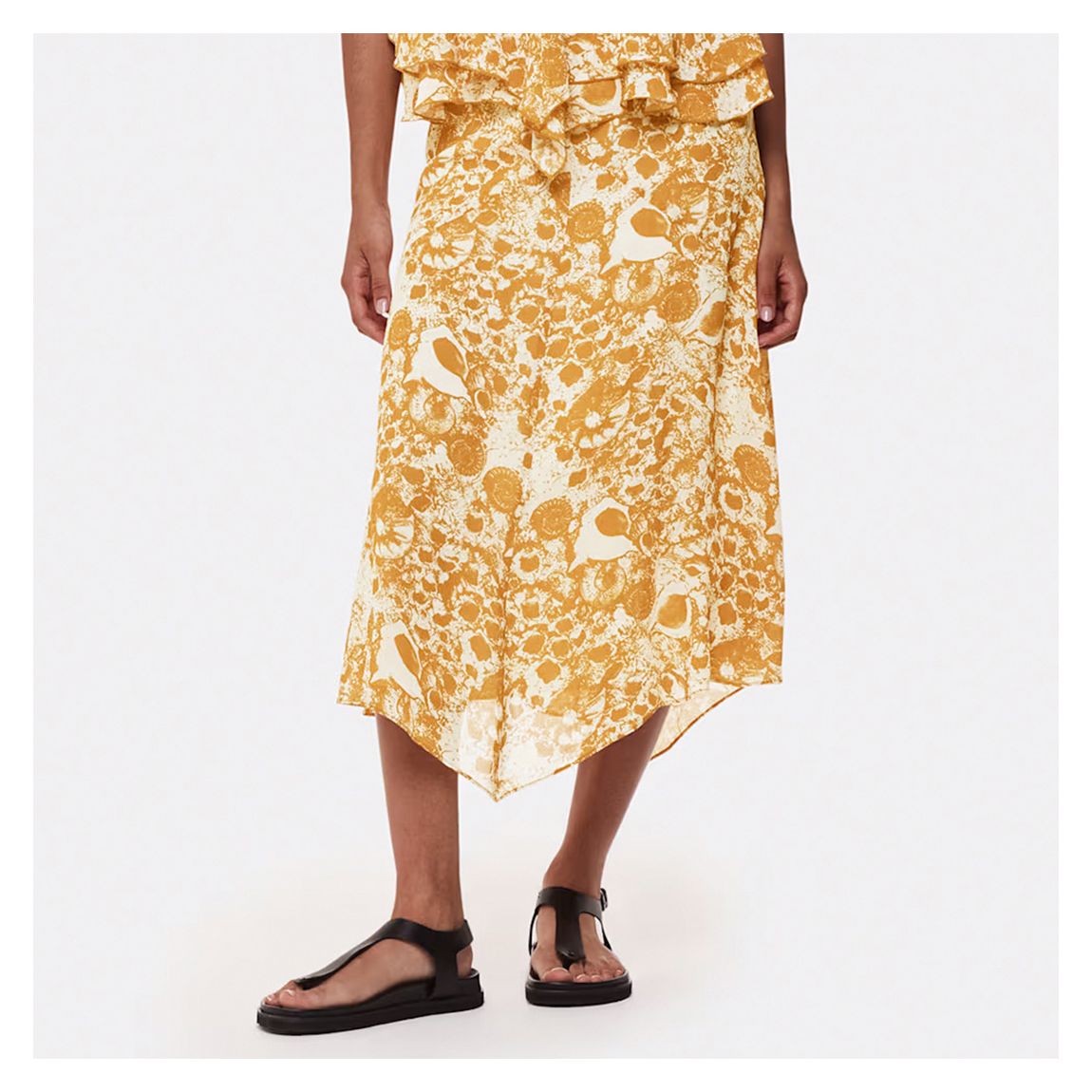 Yellow Seashore Print Skirt main product photo