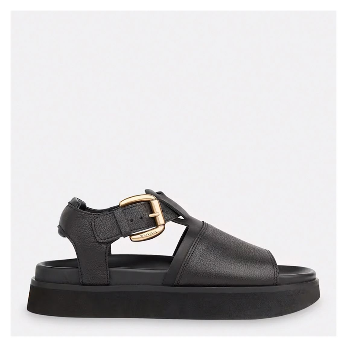 Black Khai Chunky Buckle Leather Sandal main product photo