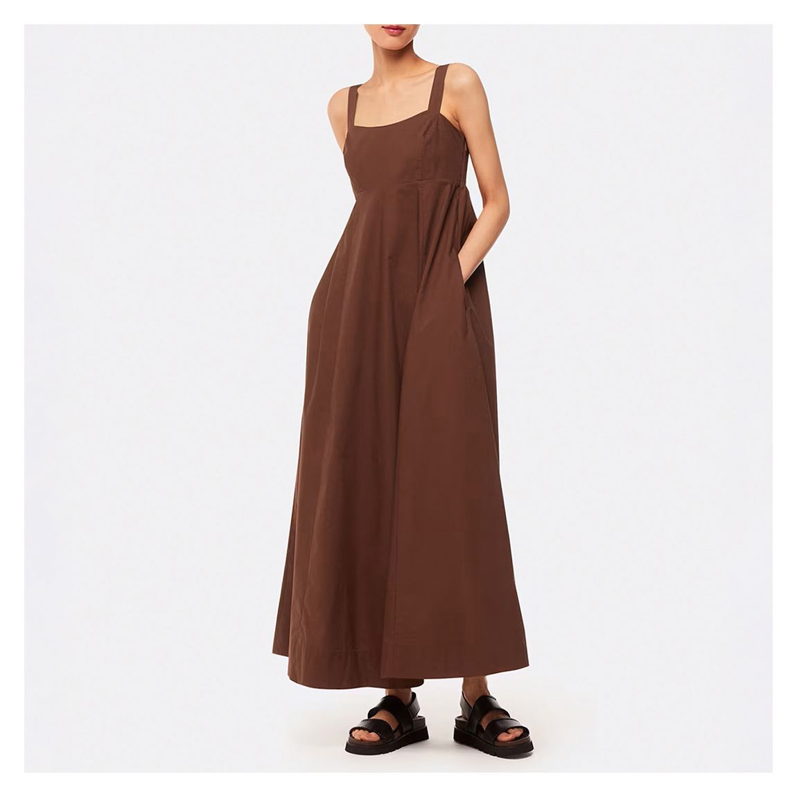 Brown Anna Cotton Midi Dress main product photo