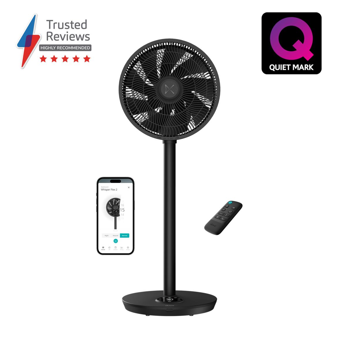 SAVE 28% Whisper Flex 2 Smart Fan Black main product photo