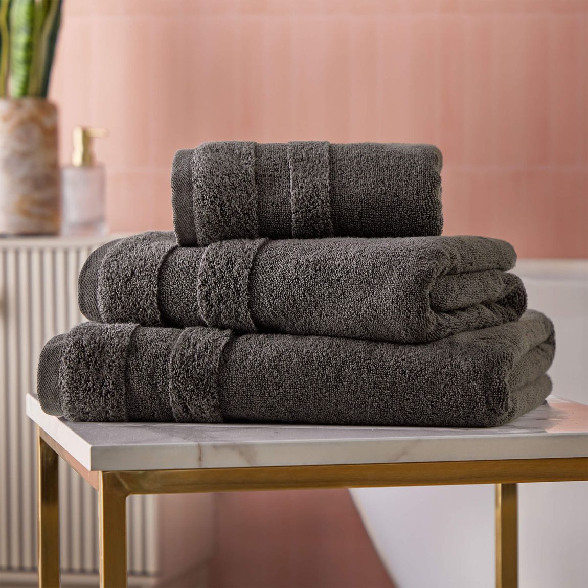Cosmo Living Supersoft Hand Towel, Charcoal main product photo