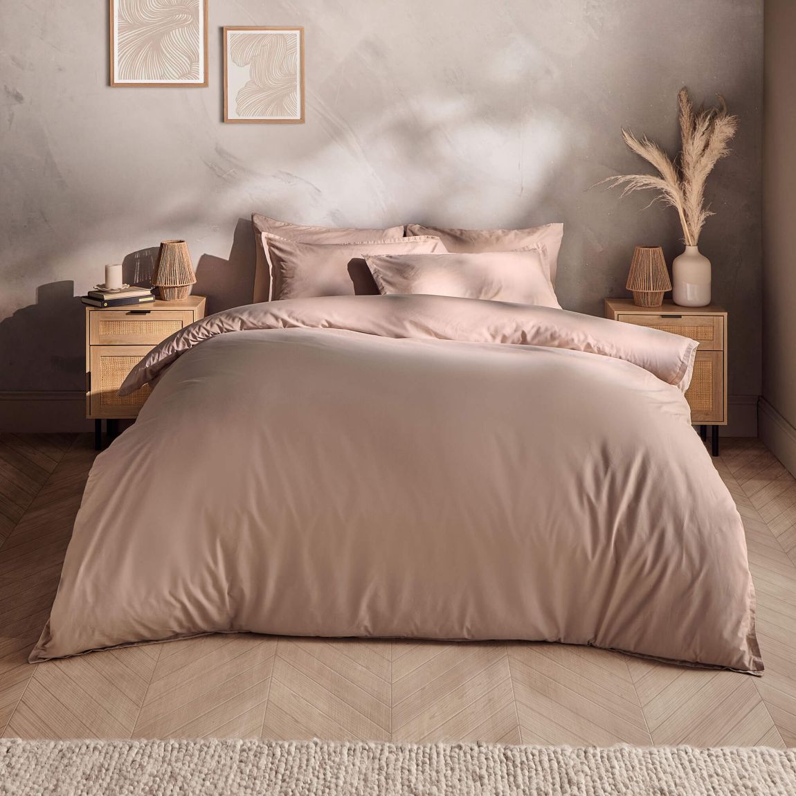 Silentnight Washed Cotton Rich Natural Duvet Cover Set - King main product photo